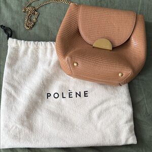 Polene Tan Leather Crossbody Bag